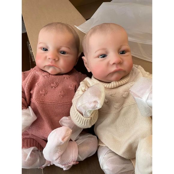 Reborn Baby Doll Soft Body Handmade Baby Twin Doll Toy Gift for Ages 3+ 48cm